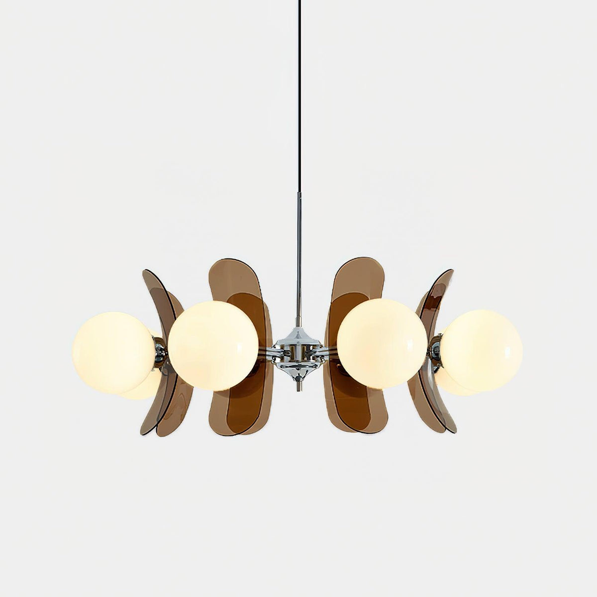 Iron Glass Ceiling Light for Dining Room Modern Multi-Bulb Fixture Adjustable Pendant Chandelier for Kitchen Island Living Room Entryway Hom