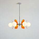 Iron Glass Ceiling Light for Dining Room Modern Multi-Bulb Fixture Adjustable Pendant Chandelier for Kitchen Island Living Room Entryway Hom
