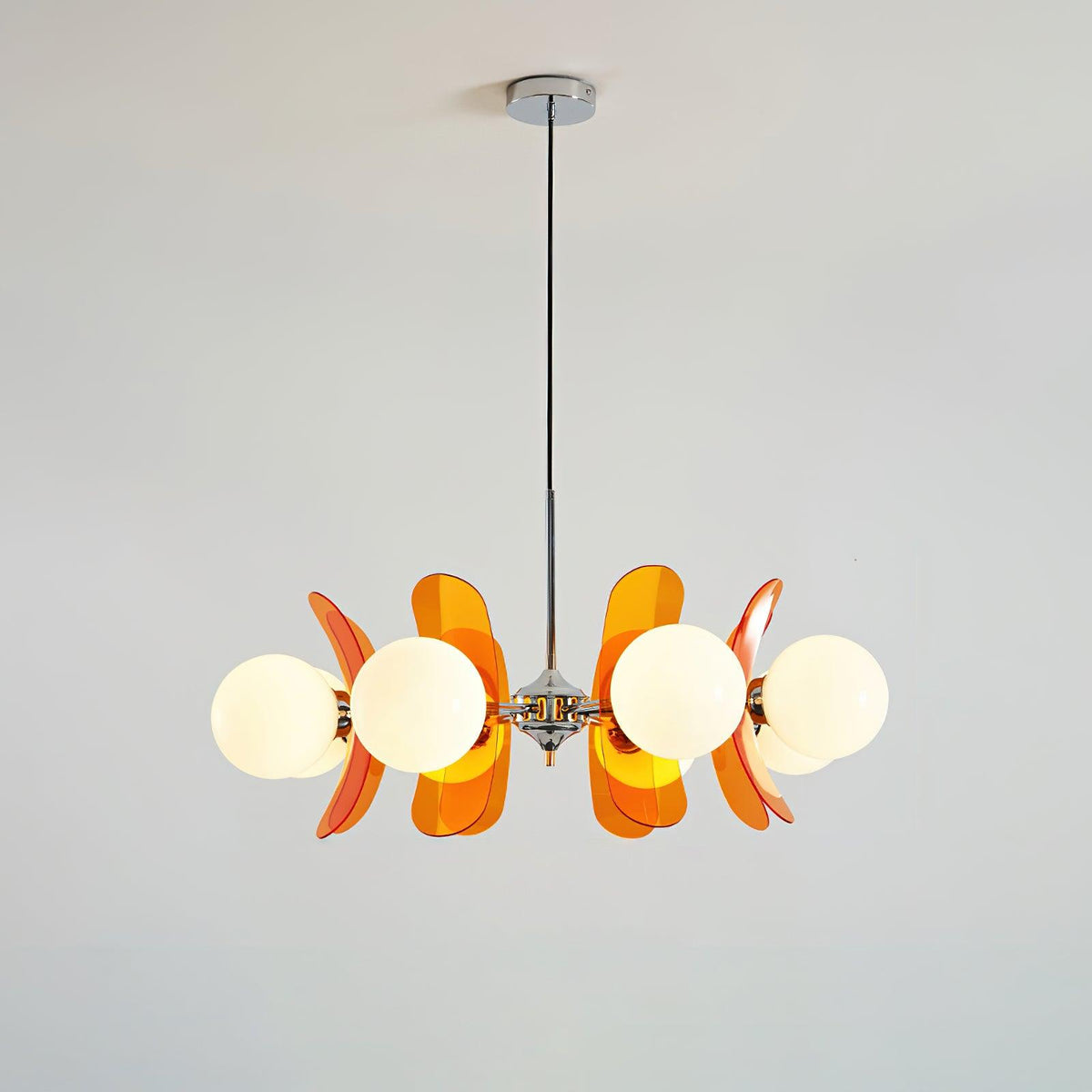 Iron Glass Ceiling Light for Dining Room Modern Multi-Bulb Fixture Adjustable Pendant Chandelier for Kitchen Island Living Room Entryway Hom