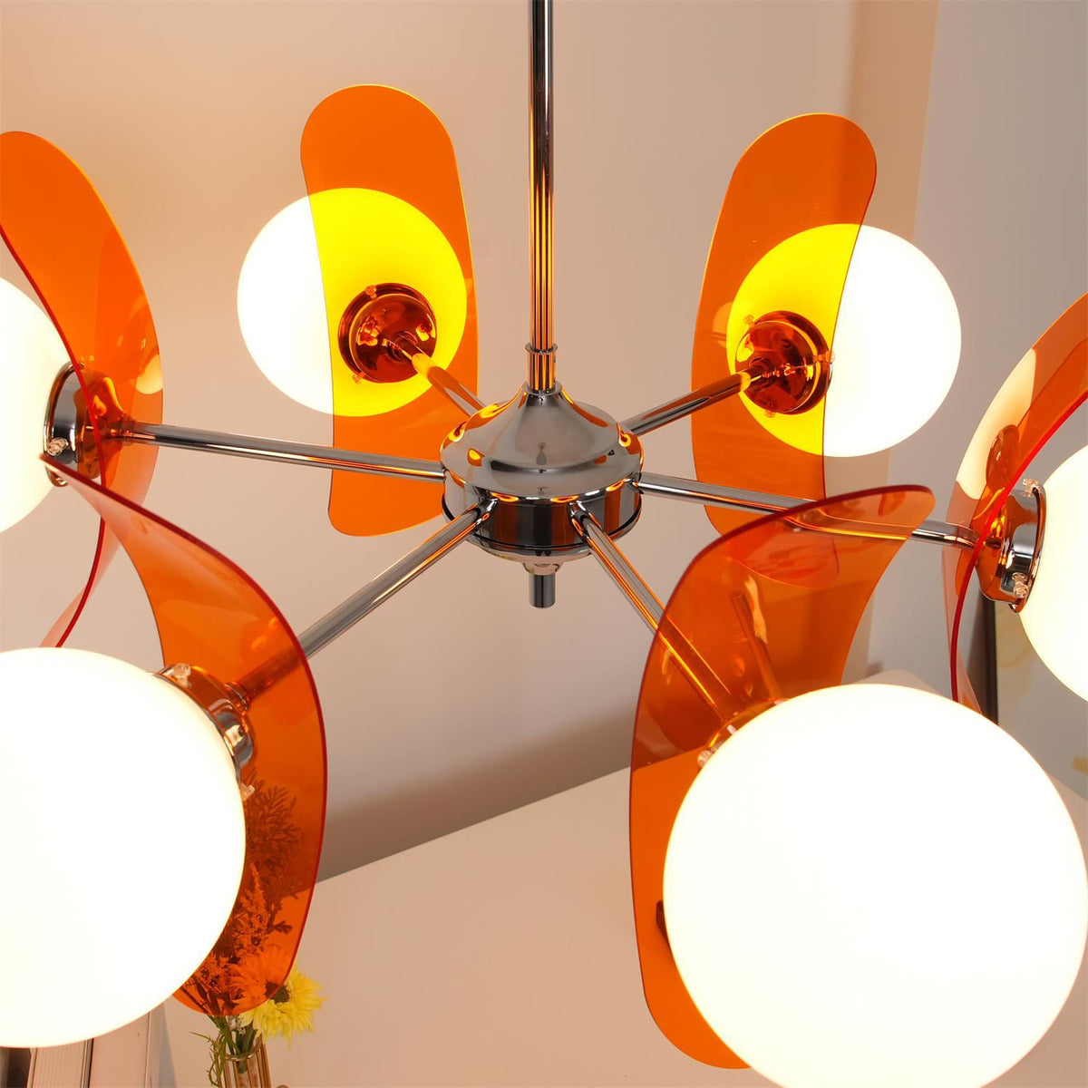 Iron Glass Ceiling Light for Dining Room Modern Multi-Bulb Fixture Adjustable Pendant Chandelier for Kitchen Island Living Room Entryway Hom