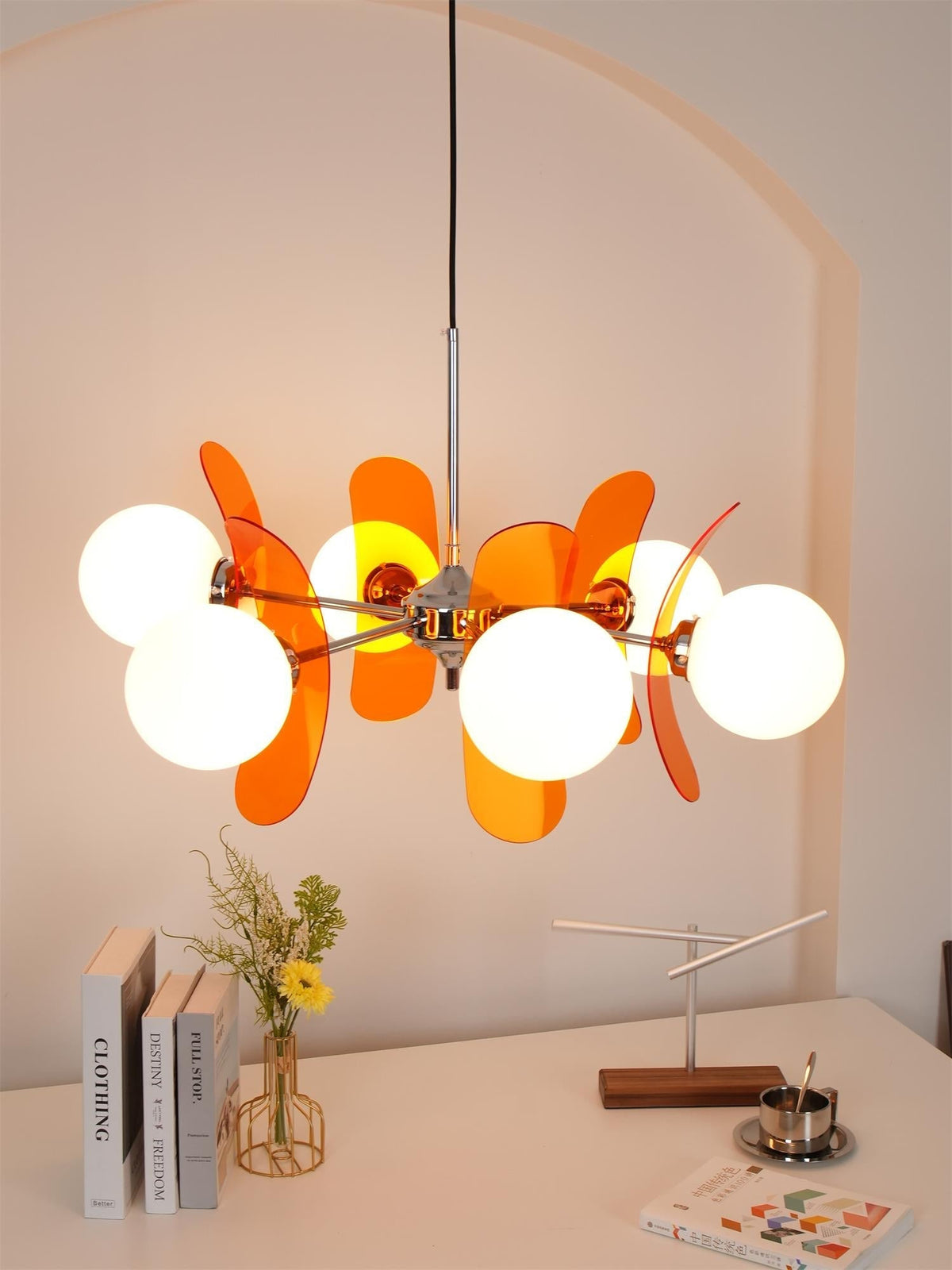 Iron Glass Ceiling Light for Dining Room Modern Multi-Bulb Fixture Adjustable Pendant Chandelier for Kitchen Island Living Room Entryway Hom