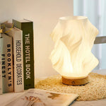 Sculptural Wave LED Desk Lamp with 3-Level Touch Dimmer for Bedroom, Office & Living Room