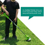 Electric Weed Eater, Electric Weed Wacker, Lawn Edger, Battery Powered Grass Cutter, Foldable Battery Weed Trimmer