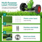 Electric Weed Eater, Electric Weed Wacker, Lawn Edger, Battery Powered Grass Cutter, Foldable Battery Weed Trimmer