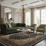 Overhead Fabric Shade Fixture with Curved Arms for Dining Tables & Open Kitchens – Ash Wood & Iron Frame with Adjustable Chain in Beige
