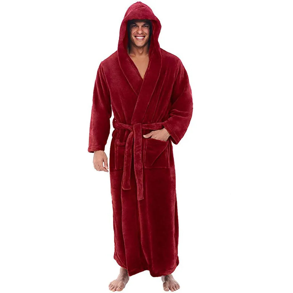 Cozy Fleece Hooded Robe for Women's Loungewear