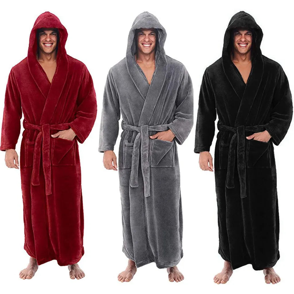 Cozy Fleece Hooded Robe for Women's Loungewear