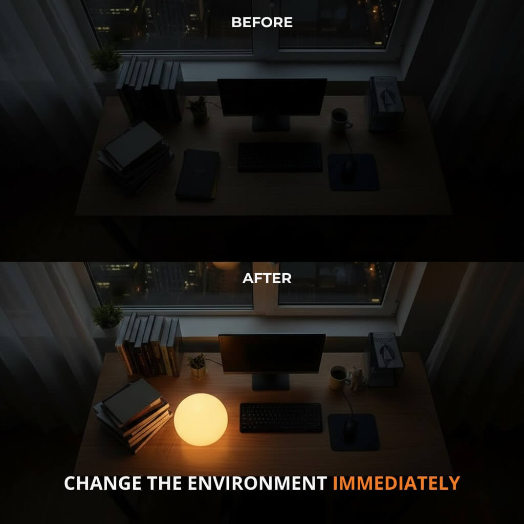 Rechargeable LED Orb Lamp with Remote Control – 16-Color Mood Light for Bedroom, Living Room & Office