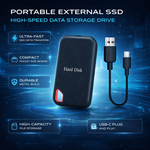 USB-C Solid-State Drive – Aluminum External Storage for Laptops, Gaming & Backup | Shock-Resistant Portable SSD