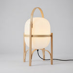 Portable Walnut Wood Accent Lamp with Opal Glass Shade and Handle E14 Socket 40W for Bedroom Living Room Nightstand Side Table Reading Japan