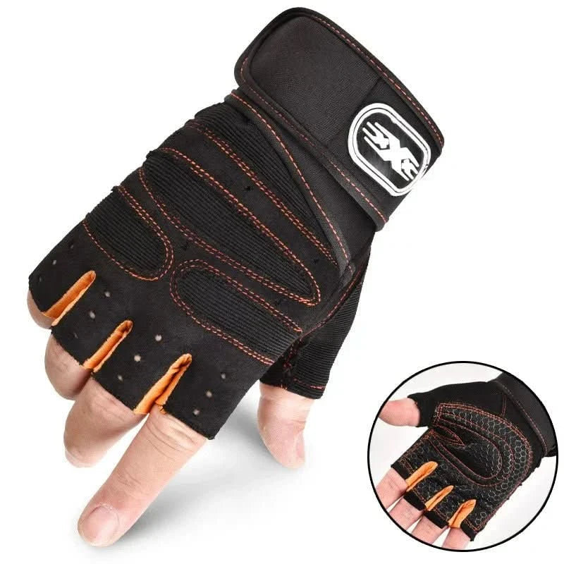 Training Gloves with Wrist Wraps & Shock-Absorbing Foam – Breathable Gym Hand Protection for Weightlifting, Cycling & CrossFit