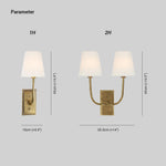 Fabric Shade Sconce Light with Brass Arm for Bedroom Reading & Hallway Accent | E12 Socket, Warm Ambient Glow, Space-Saving Install