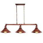 Triple Socket Industrial Overhead Fixture Metal 47 in × 40 in Rustic Red for Dining Kitchen Island Bar Restaurant Loft