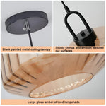 Stained Glass Drop Ceiling Fixture 11 Inch Shade E27 Socket Adjustable Height Soft Glow Over Island Table Bedside Versatile Accent for Conte