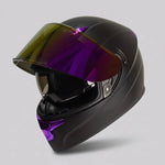 Rider's Choice | Full-Face Motorcycle Helmet with Protective Visor | Comfortable Purple Design for Safe Riding