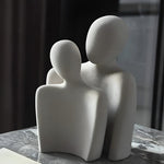 Romara Ceramic Sculpture - Elegant Couple Design, Grey Finish