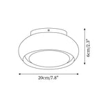 12W LED Flush Mount Ceiling Light with Glass Acrylic Diffuser for Bedrooms Living Rooms Dining Rooms Three Color Modes 54-108 sq ft Coverage