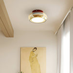 12W LED Flush Mount Ceiling Light with Glass Acrylic Diffuser for Bedrooms Living Rooms Dining Rooms Three Color Modes 54-108 sq ft Coverage