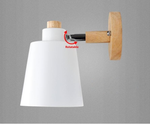 Adjustable Wood & Metal Sconce 7.5 in Yellow Plug-In Task Light for Nightstand Bedrooms Home Office Swivel Arm Accent Lighting