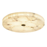 Flush Mount LED Ceiling Light 20 in Round Alabaster Stone Mosaic Pattern for Bedroom Living Room Dining Room Kitchen White Gold Metal Frame
