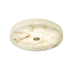 Flush Mount LED Ceiling Light 20 in Round Alabaster Stone Mosaic Pattern for Bedroom Living Room Dining Room Kitchen White Gold Metal Frame