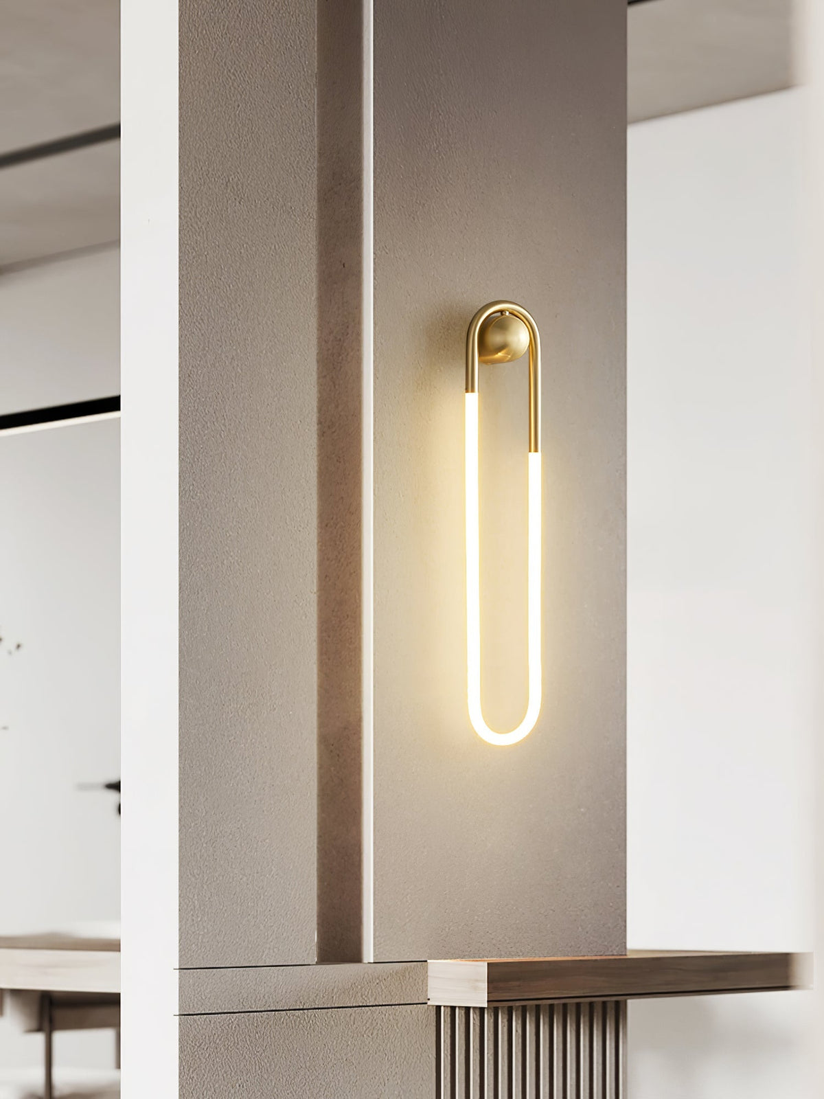 Sculptural Loop Sconce 9W Integrated LED Brass or Black Finish Dimmable Hardwired Fixture for Bedroom Hallway Living Room Contemporary Minim