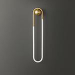 Sculptural Loop Sconce 9W Integrated LED Brass or Black Finish Dimmable Hardwired Fixture for Bedroom Hallway Living Room Contemporary Minim