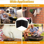 Stainless Steel Foldable Grease Splatter Guard 2-Panel Kitchen Stovetop Shield for Frying Cooking