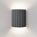 Textured Resin Wall Sconce with Upward & Downward Glow – Modern Ribbed Design for Bedroom, Living Room, Hallway – E27 Socket