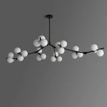 Sculptural Multi-Globe Ceiling Fixture with Repositionable Arms in Frosted Glass & Metal for Dining Areas & Living Spaces