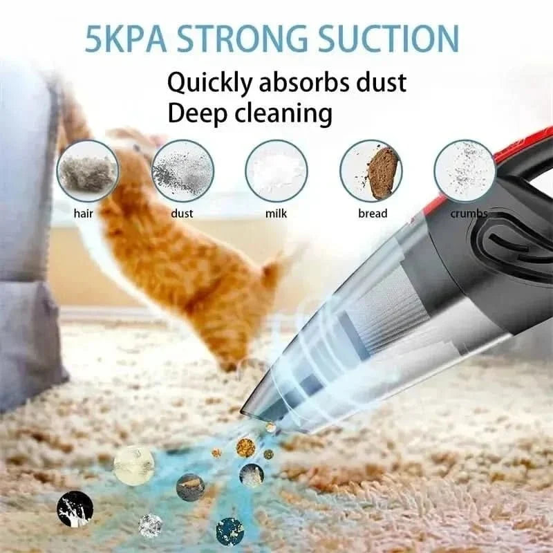 Cordless Handheld Vacuum Cleaner with Cyclonic Suction for Car & Home – Wet Dry Portable Dust Buster 120W Motor 30 Min Runtime