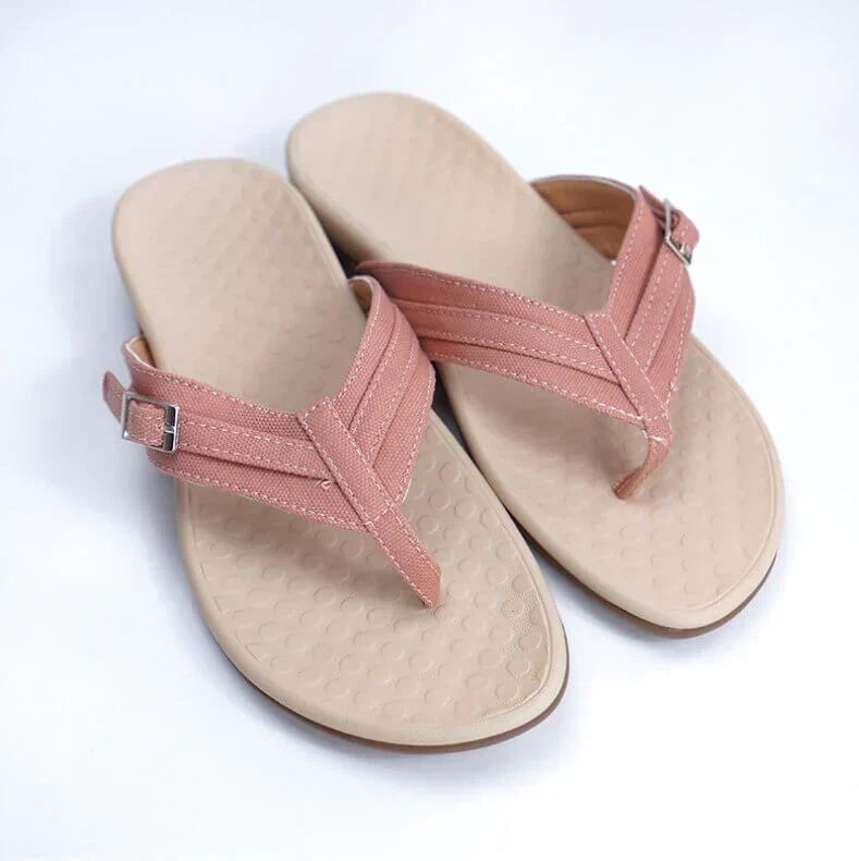 Orthopedic Arch Support Sandals for Women – Cushioned Footbed Slip-On Comfort Slides & Flat Feet Relief