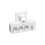 Power Strip with USB-C & Dual USB Ports – 4-Outlet Surge Protector with On/Off Switch – 2500W Flame-Resistant Extension Cord for Home