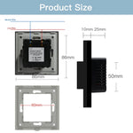 Rotary Light Dimmer Switch 3.4 in Glass Panel Touch Control LED Compatible for Bedroom Living Room Dining Room Home Wall Mount