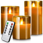 Battery-Operated LED Pillar Candles with Remote Timer Set of 3 Ivory Polypropylene 4-6 Inch Realistic Flicker Indoor Decor for Dining Room B