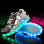 Kids LED Sneakers with Hook-and-Loop Strap – Light-Up Shoes for Boys & Girls | Athletic Footwear with Flashing Lights