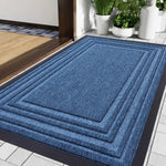 Rubber Entry Mat Slip-Resistant Low Profile for Front Door Back Door Patio Garage Hallway Mud Scraper Floor Protection