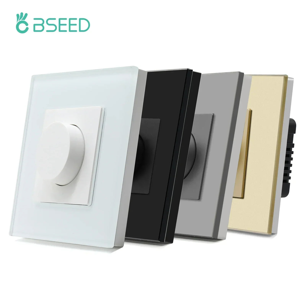 Rotary Light Dimmer Switch 3.4 in Glass Panel Touch Control LED Compatible for Bedroom Living Room Dining Room Home Wall Mount
