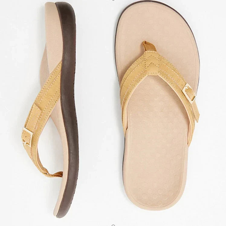 Orthopedic Arch Support Sandals for Women – Cushioned Footbed Slip-On Comfort Slides & Flat Feet Relief