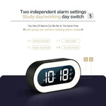Digital LED Clock Rechargeable USB Bedside Wake-Up Timer with Calming Sounds & Adjustable Nightlight for Bedroom Travel Home Office