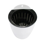 Wall-Mount Self-Watering Planter 7 in Diameter White Plastic Vertical Herb Pot Indoor Outdoor Hydroponic Succulent Holder Removable Basket f
