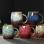 Handcrafted Stoneware Coffee Mug 4-Inch for Morning Coffee Tea Hot Cocoa Kitchen Drinkware Dishwasher-Safe Ergonomic Handle Home Office Brea