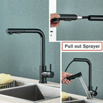 Pull-Down Kitchen Faucet with Dual Spray Modes – Single Handle Stainless Steel Sink Mixer for Hot & Cold Water, Modern Deck Mount Tap
