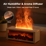 Ultrasonic Mist Diffuser with Flame-Effect LED Light and Remote Control for Desktop, Bedroom, and Office