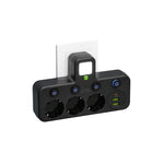 Power Strip with USB-C & Dual USB Ports – 4-Outlet Surge Protector with On/Off Switch – 2500W Flame-Resistant Extension Cord for Home