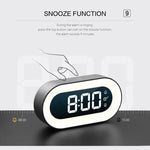 Digital LED Clock Rechargeable USB Bedside Wake-Up Timer with Calming Sounds & Adjustable Nightlight for Bedroom Travel Home Office