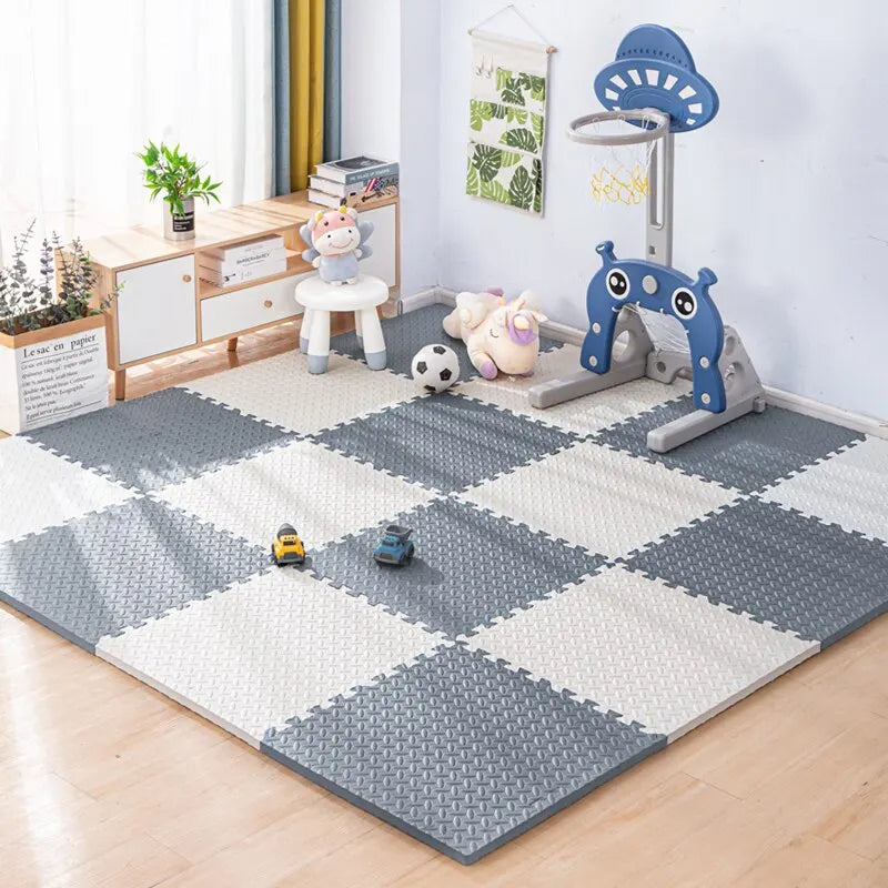Interlocking Foam Floor Tiles for Nursery and Playroom – Soft Cushioned Mat for Babies and Toddlers – Water-Resistant EVA Puzzle Mats Pink White