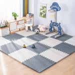 Interlocking Foam Floor Tiles for Nursery and Playroom – Soft Cushioned Mat for Babies and Toddlers – Water-Resistant EVA Puzzle Mats Pink White
