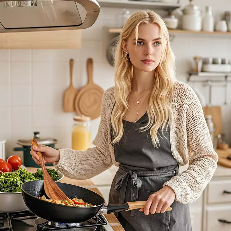 Durable Wooden Cooking Utensil Set for Non Stick Pans