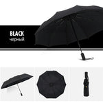 Reverse-Close Inverted Umbrella with Auto-Open Button – Wind-Resistant Double-Layer Canopy for Storm Protection – Hands-Free C-Handle